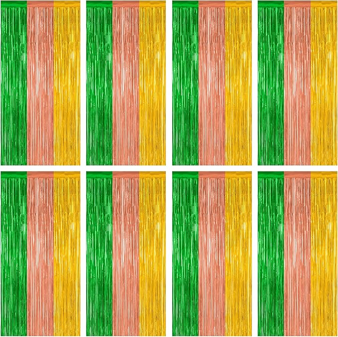8 Pack Hawaiian Party Decorations, 3.28 FT x 7.05 FT Luau Party Decorations by ZATAYE