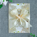 20 PCS 5.12x7.2 Butterfly Quinceanera Invitation, Laser Cut Wedding Invitation by FEIYI