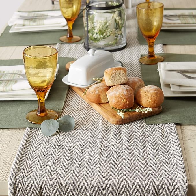 DII Woven Basic Tabletop Collection Chevron Table Runner - Image 4