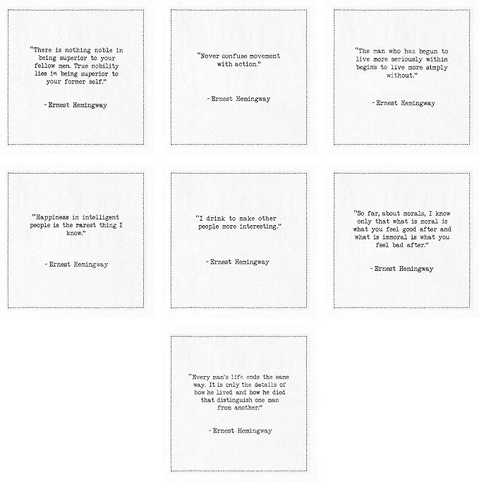 Five Star Napkins Hemingway Quotes, Beverage Napkins, Bar Napkins, Cloth Napkins - Image 4