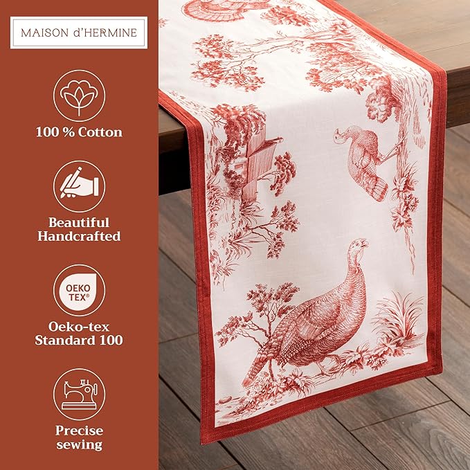 Maison d' Hermine Table Runner 100% Cotton Double Layer Table Runners 108 - Image 2