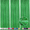 Sequin Curtains Christmas Backdrop 3 Panels Sequin Fabric 2FTx8FT Green by QueenDream