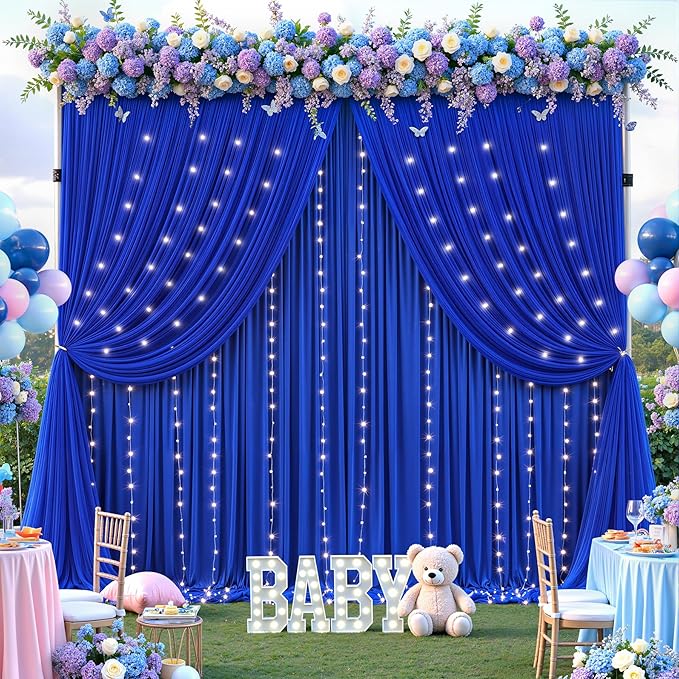 Royal Blue Tulle Backdrop Curtain - Image 4