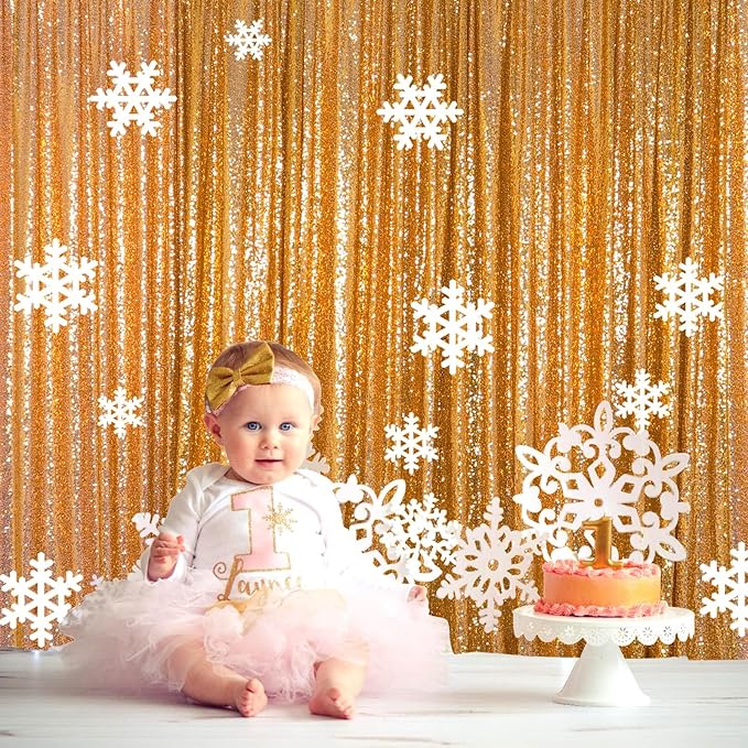 ShinyBeauty Sequin Curtain-Backdrop-5FTx10FT-Gold-Sequin Fabric Photo Booth - Image 7