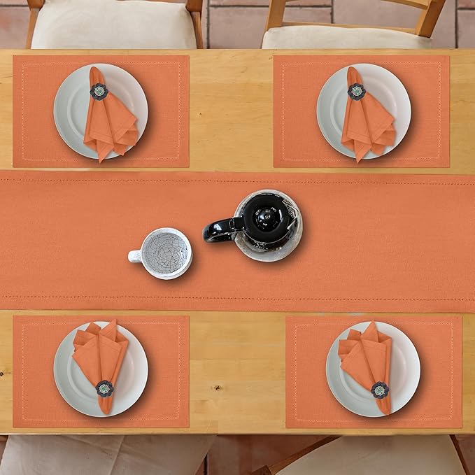 Ruvanti Linen Table Runner 120 Inches, Classic Hemstitch, Non-Slipping - Image 8
