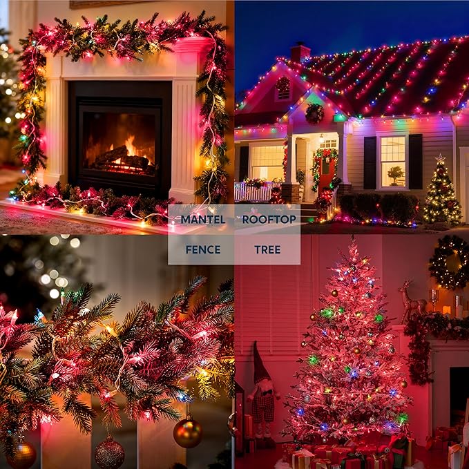 Joiedomi Christmas String Lights Indoor, 200 Mini Pink Light, 42.8 FT Lighting - Image 8