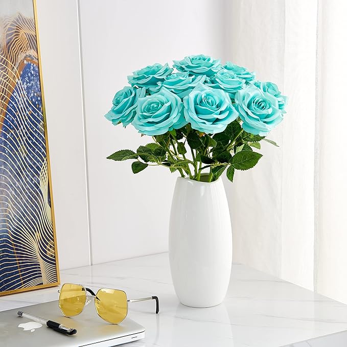 Artificial Rose 10pcs Open Flower Bouquet Faux Rose Stems - Image 6