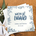 Luxury Personalized Engagement Napkins, We're Engaged, Custom Cocktail Napkins by GiantBigHands