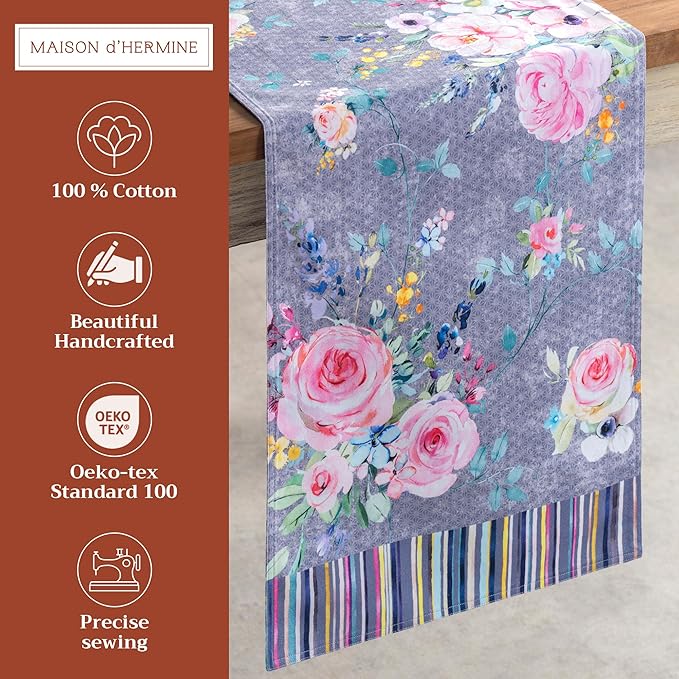 Maison d' Hermine Table Runner 100% Cotton Double Layer Table Runners 72 inches - Image 2