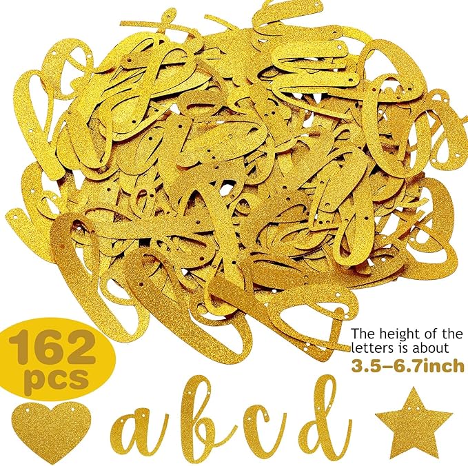 TaoBary 167 Pcs DIY Banner Kit Happy Birthday Glitter Banner Customizable - Image 4