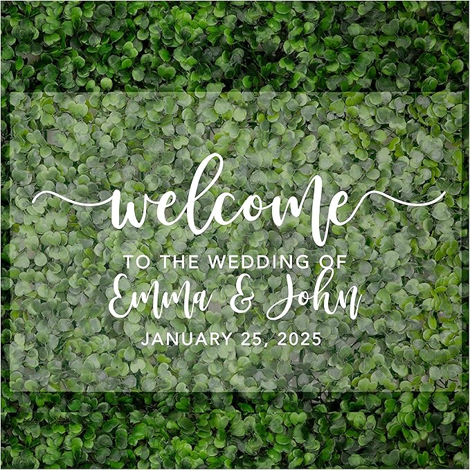 Andaz Press Custom Large Wedding Acrylic Sign, 16 X 24 Inches, Script Welcome by AndazPress