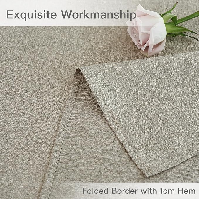 maxmill Linen Texture Tablecloth Water Resistance Antiwrinkle Spillproof - Image 6