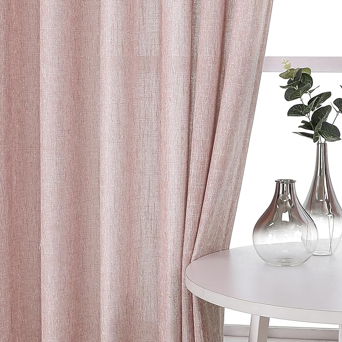 Vision Home Pink Pinch Pleated Semi Sheer Curtains - Image 2