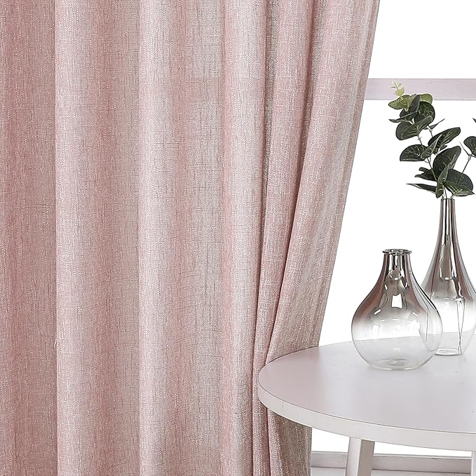 Vision Home Pink Pinch Pleated Semi Sheer Curtains by VisionHome