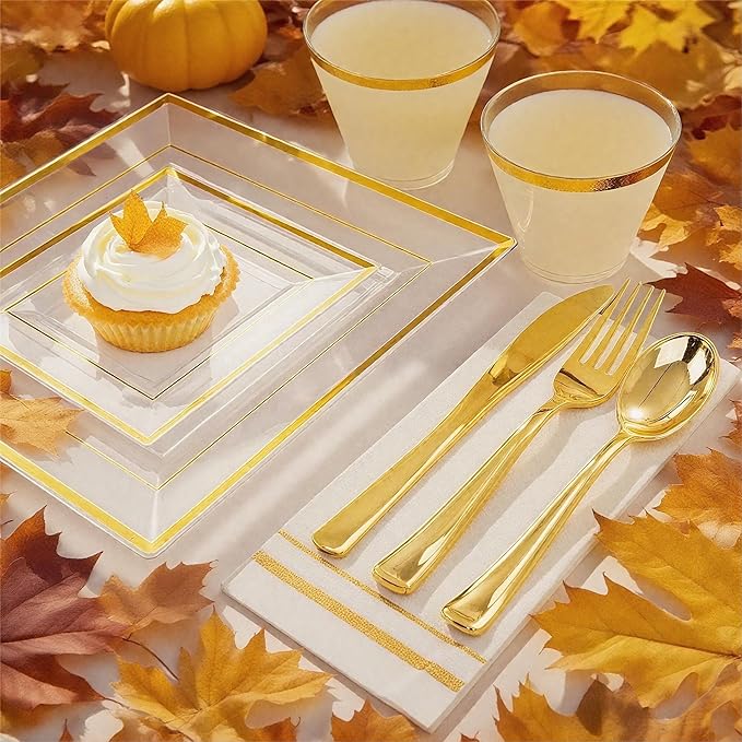 Festiva 350Pcs Clear Plastic Plates - Image 4