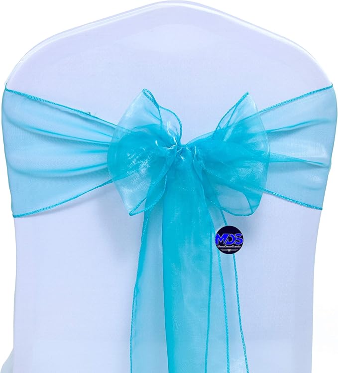 MDS Pack of 200 PCS Organza Chair Sashes Wider Dining Chair Bows Ribbon Tie Back - Image 3