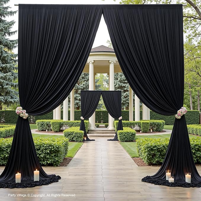 PartyVillage 10ft×15ft Black Backdrop Curtain - Image 9