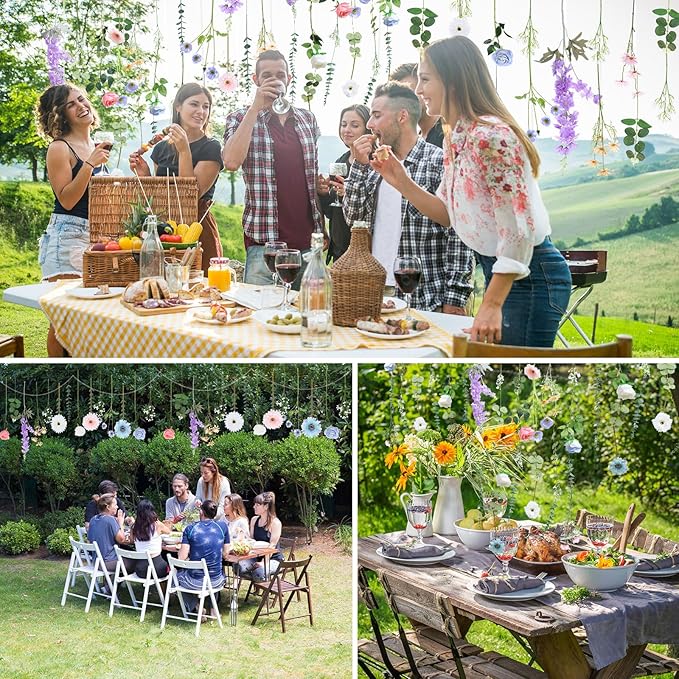 Hoteam 26 Pcs Pcs DIY Flower Garland Artificial Hanging Wildflower Backdrop Set - Image 5