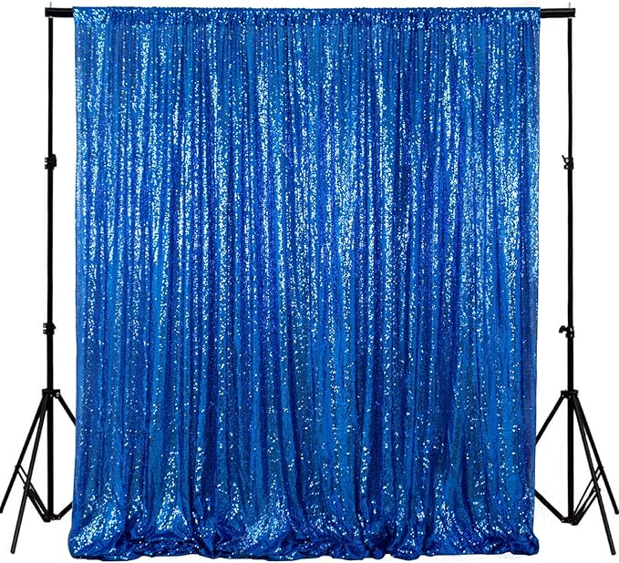 ShinyBeauty 20ftx10ft Sequins Fabric Backdrop Curtain-Royal Blue by ShinyBeauty