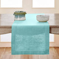 Solino Home Linen Aqua Blue Table Runner 108 Inches Long by SolinoHome