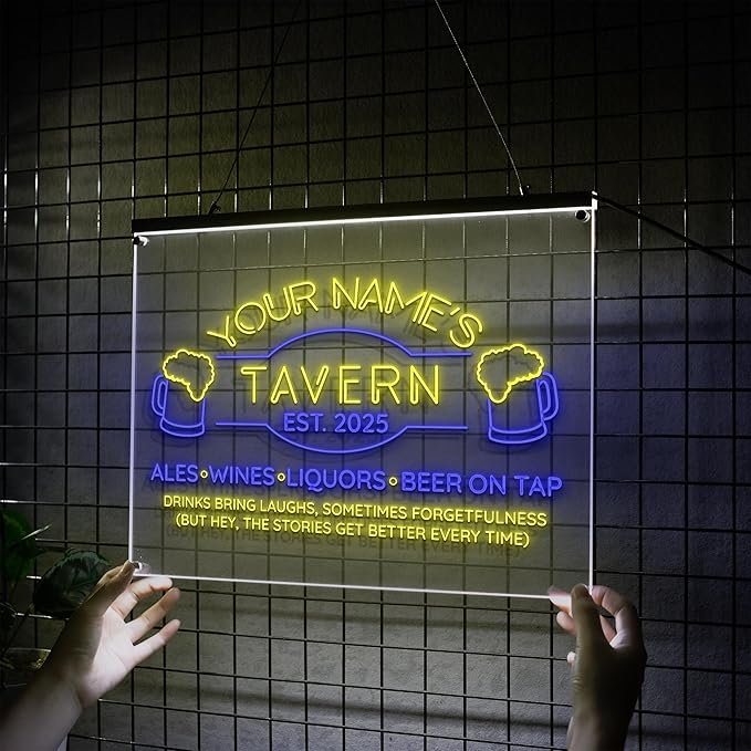 Custom Bar Neon Sign Beer Home Bar Lights Man Cave Acrylic Table LED - Image 2