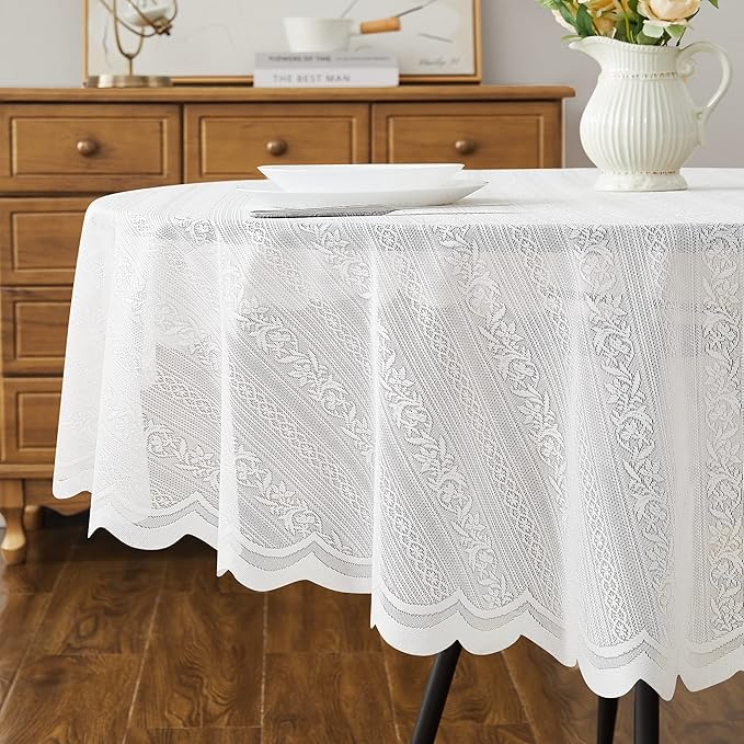 LinenZone Round Lace Tablecloth - Image 2