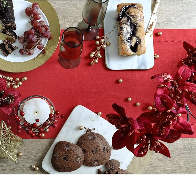 Solino Home Linen Red Table Runner 36 Inches - Image 3