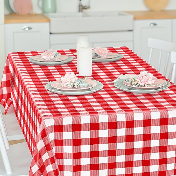 12Pack 54" x 108" Table Cloth Rectangle Table, Waterproof Plastic Table Cloth - Image 6