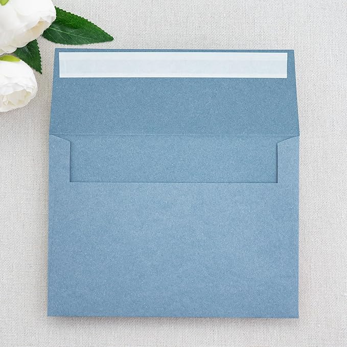 PONATIA 50 Pieces 5x7 Envelopes, Dusty Blue A7 Envelopes Self Seal - Image 2