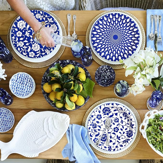 90 Pcs Paper Plates 8 Inch Bulk Thick Heavy Duty Disposable Plates Printed Blue - Image 7