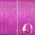 2 Pack Hot Pink Backdrop Curtain, Door Streamers, Party Streamers Decorations by forlvwoon