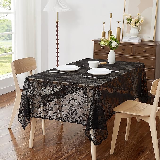 LinenZone Square Black Tablecloth by LinenZone