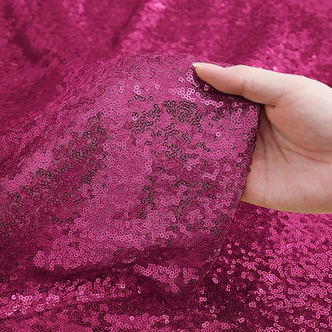 Sugargirl Fuchsia Sequin Backdrop Curtain 4 Panels 2FTx8FT Glitter Fuchsia - Image 5