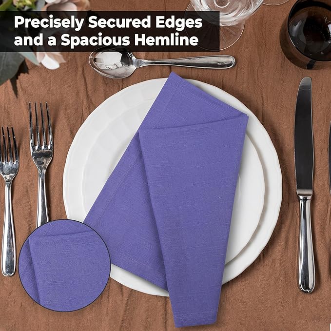 Urban Villa Easter Dinner Napkins Solid Lilac Color Cloth Napkins Oversized - Image 7