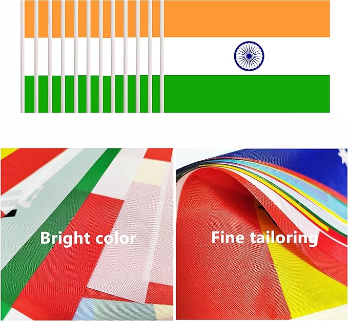 12 Pack India Desk Flags Set, Indian Small Mini Table Office Flags - Image 4