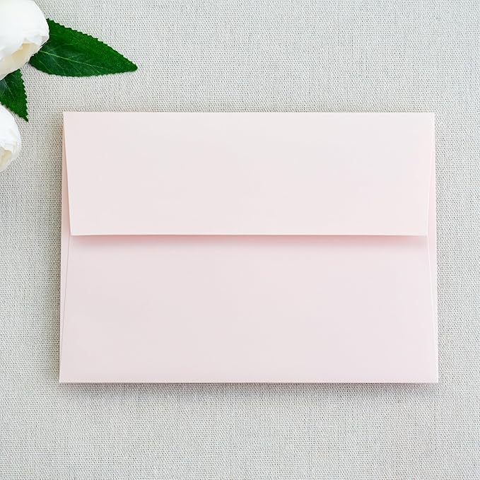 PONATIA 50 PCS 5x7 Envelopes, Blush Pink Self- Adhesive A7 Envelopes - Image 5