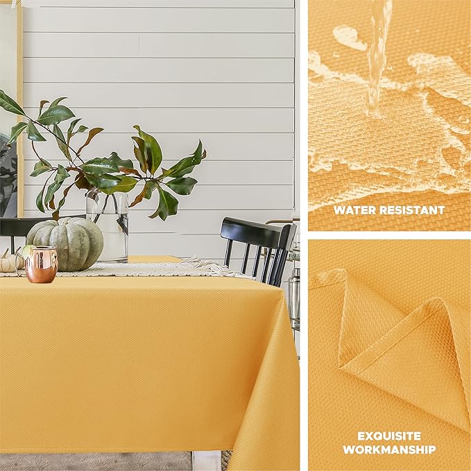 Biscaynebay Fall Tablecloth Textured Fabric Square Tablecloths 70x70'' - Image 2