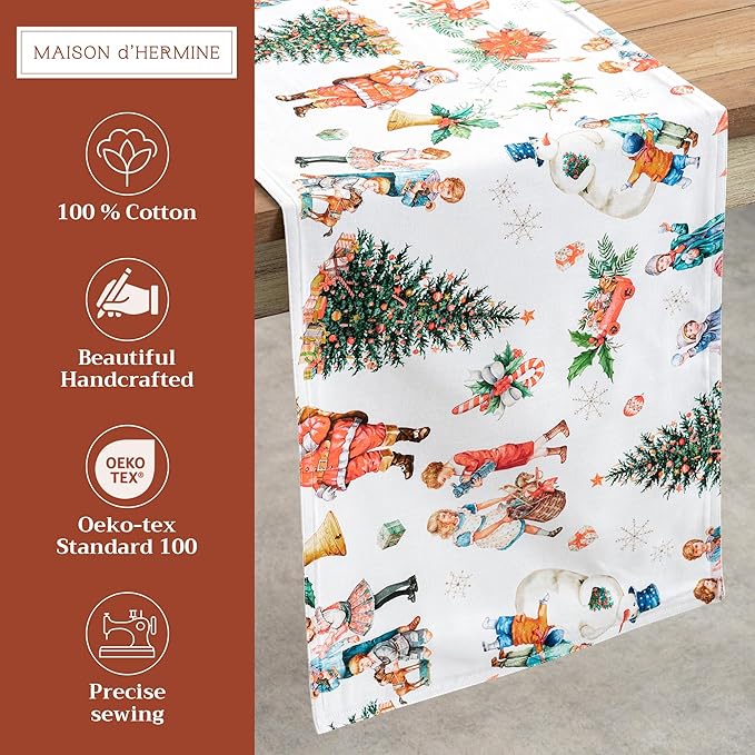 Maison d' Hermine Table Runner 100% Cotton Double Layer Table Runners 72 inches - Image 2