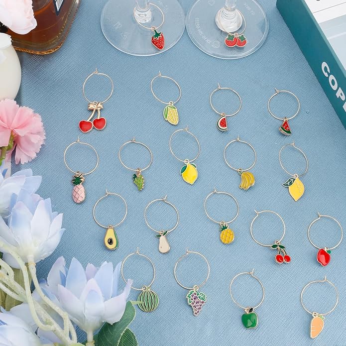 Wine Glass Charms Wine Charms for Stem Glasses Glass Markers Identifiers Tags - Image 2