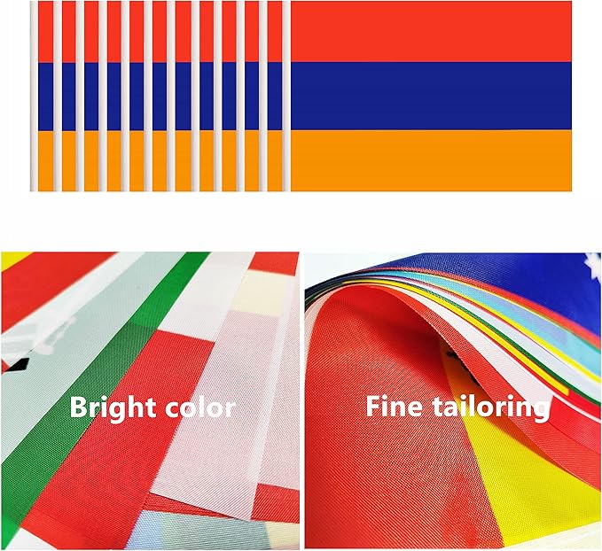 12 Pack Armenia Desk Flags Set, Armenian Small Mini Table Office Flags - Image 4