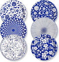 90 Pcs Paper Plates 8 Inch Bulk Thick Heavy Duty Disposable Plates Printed Blue by Yacoto