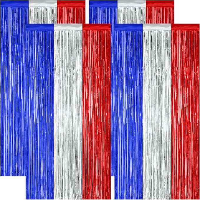 4 Pack 4th of July Decorations, 3.28 FT x 7.05 FT Independence Photo Backdrop by ZATAYE