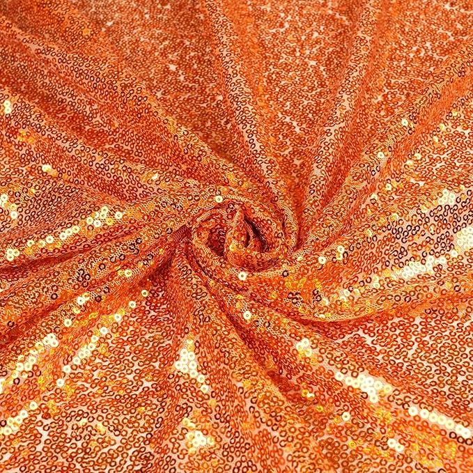 Eternal Beauty Sequin Backdrop Curtains, 2x8 Ft-2 Panels Orange Back Drop - Image 8
