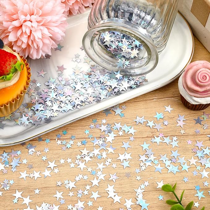 MARFOREVER Holographic Star Confetti, Glitter Star Confetti Birthday Star - Image 5