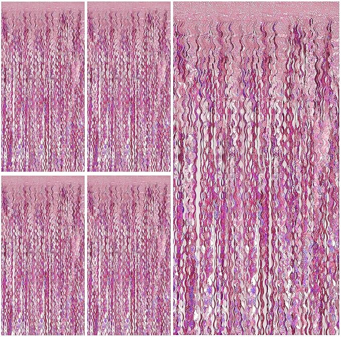 Tinsel Foil Fringe Curtains Wavy Backdrop by BOMSI