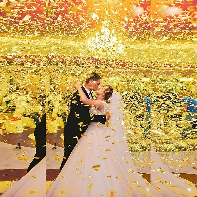 Sumind 200 Grams Gold Silver Large Metallic Confetti Rose Glitter Throwable - Image 4