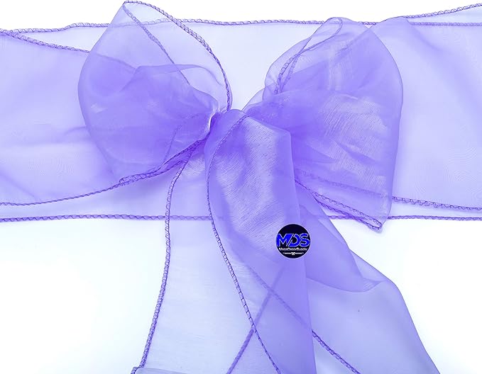 MDS Pack of 150 PCS Organza Chair Sashes Wider Dining Chair Bows Ribbon Tie Back - Image 4