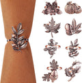 Remerry 8 Pcs Thanksgiving Napkin Ring Harvest Fall Leaf Pumpkin Holders Retro by Remerry