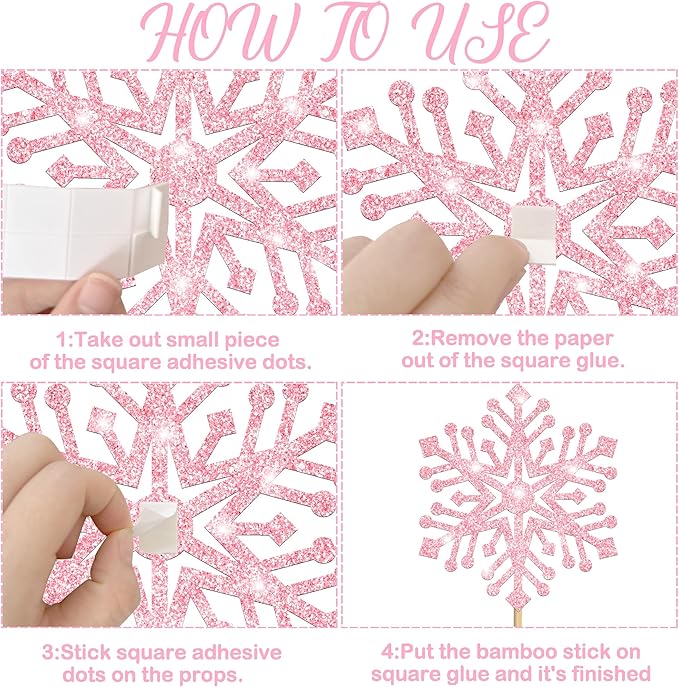 Snowflake Centerpiece Sticks Winter Frozen Theme Party Decorations 12PCS - Image 3