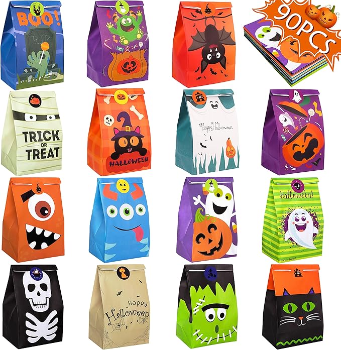 90PCS Halloween Treat Bags Party Favors by LifesFunStartHere